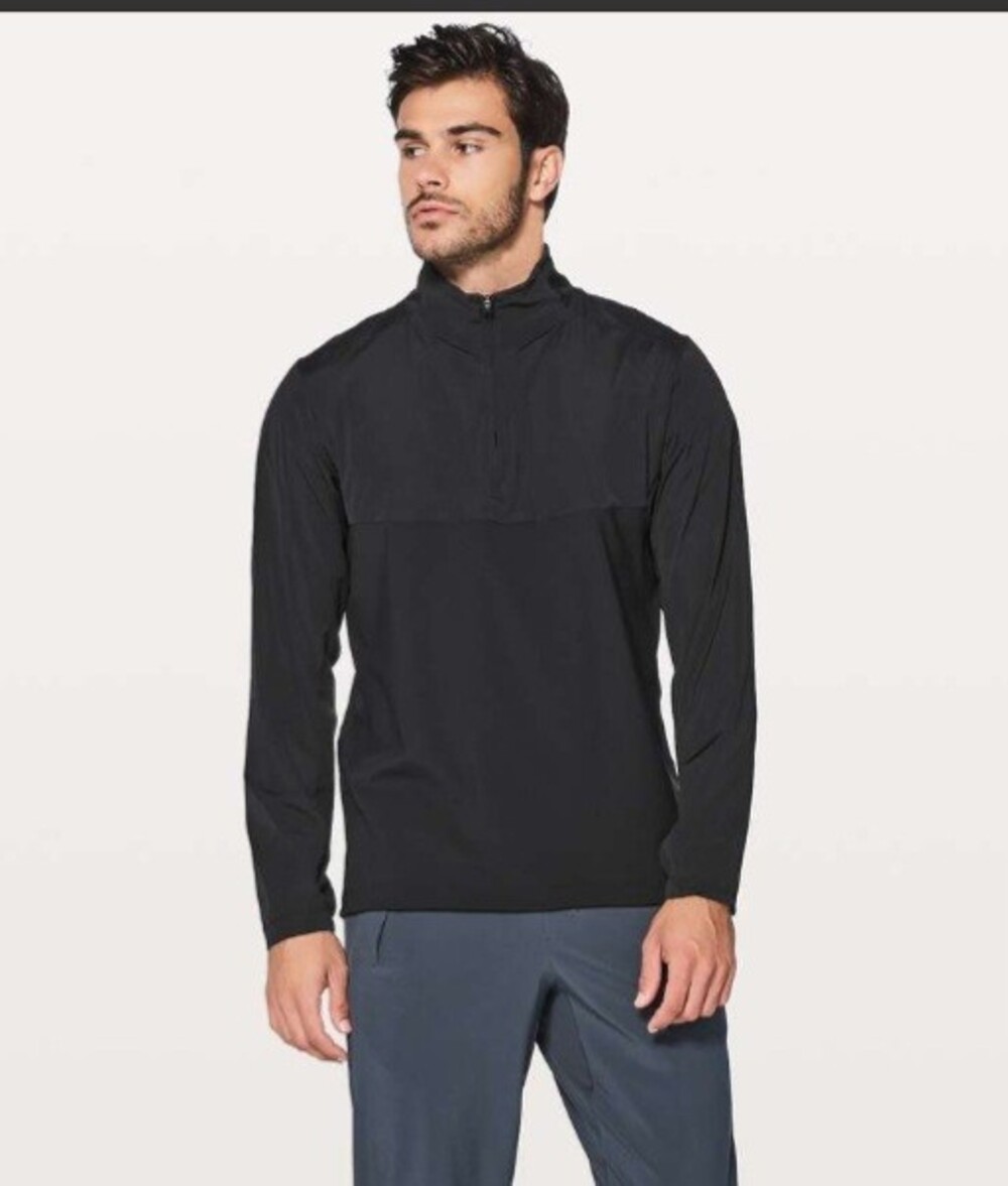 lululemon Cold Pursuit 1/2 Zip Men's Black Athletic Jacket Sz XL